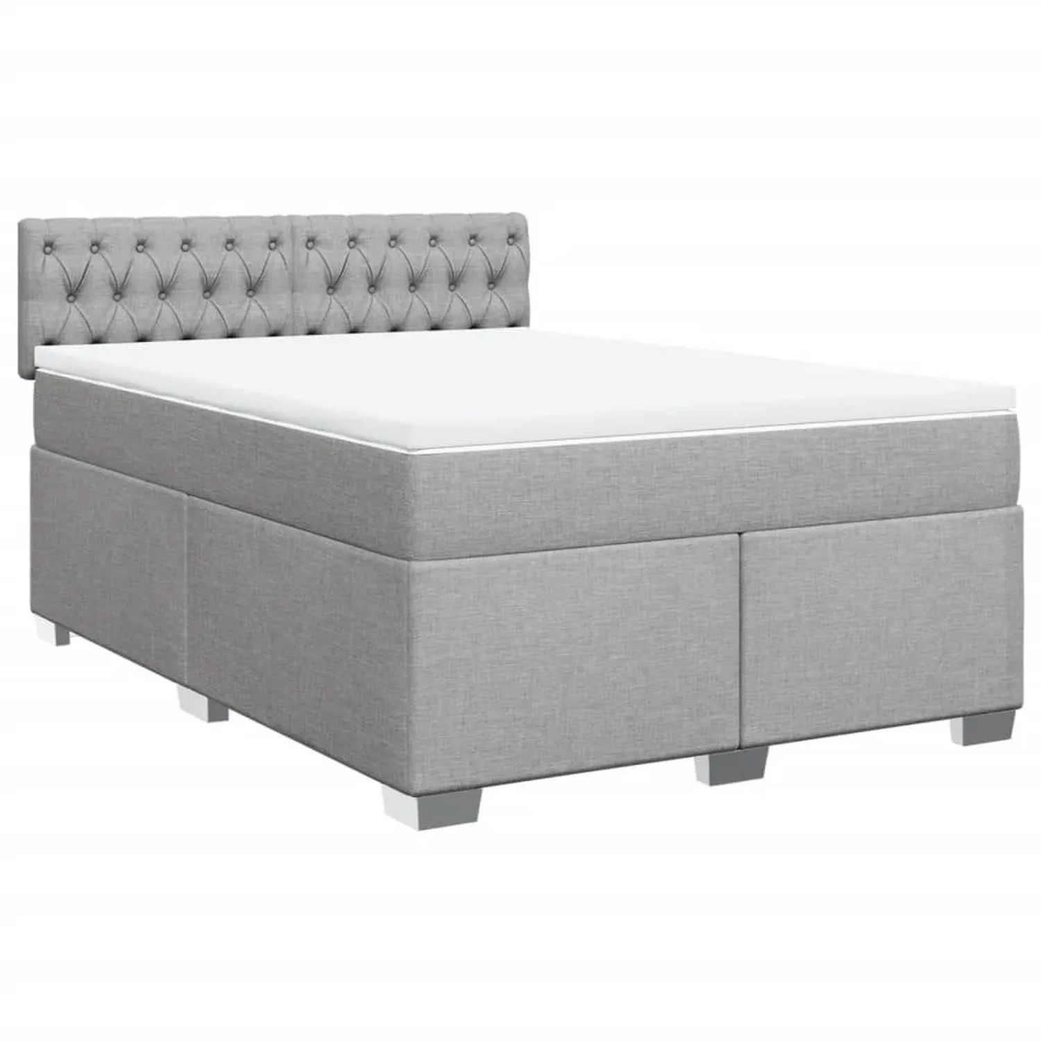 vidaXL Boxspringbett mit Matratze Hellgrau 140x190 cm Stoff 3288190 günstig online kaufen