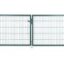Grünes Solid Doppeltor aus Stahl mit Doppelstabmatten-Füllung, 100x300 cm.