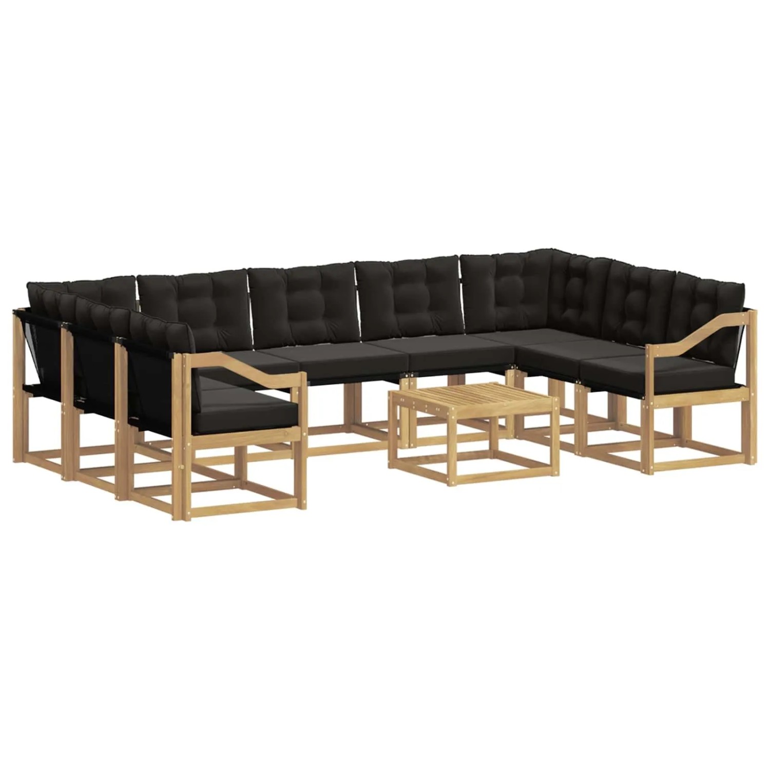 vidaXL Outdoor-Sofagarnitur mit Kissen 10 Stk Weiß und Schwarz 3389894