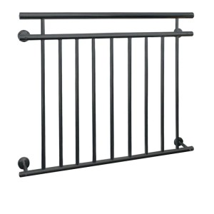 Anthrazitfarbener, französischer Balkon von ECD Germany, 128x90cm, mit 9 Füllstäben.