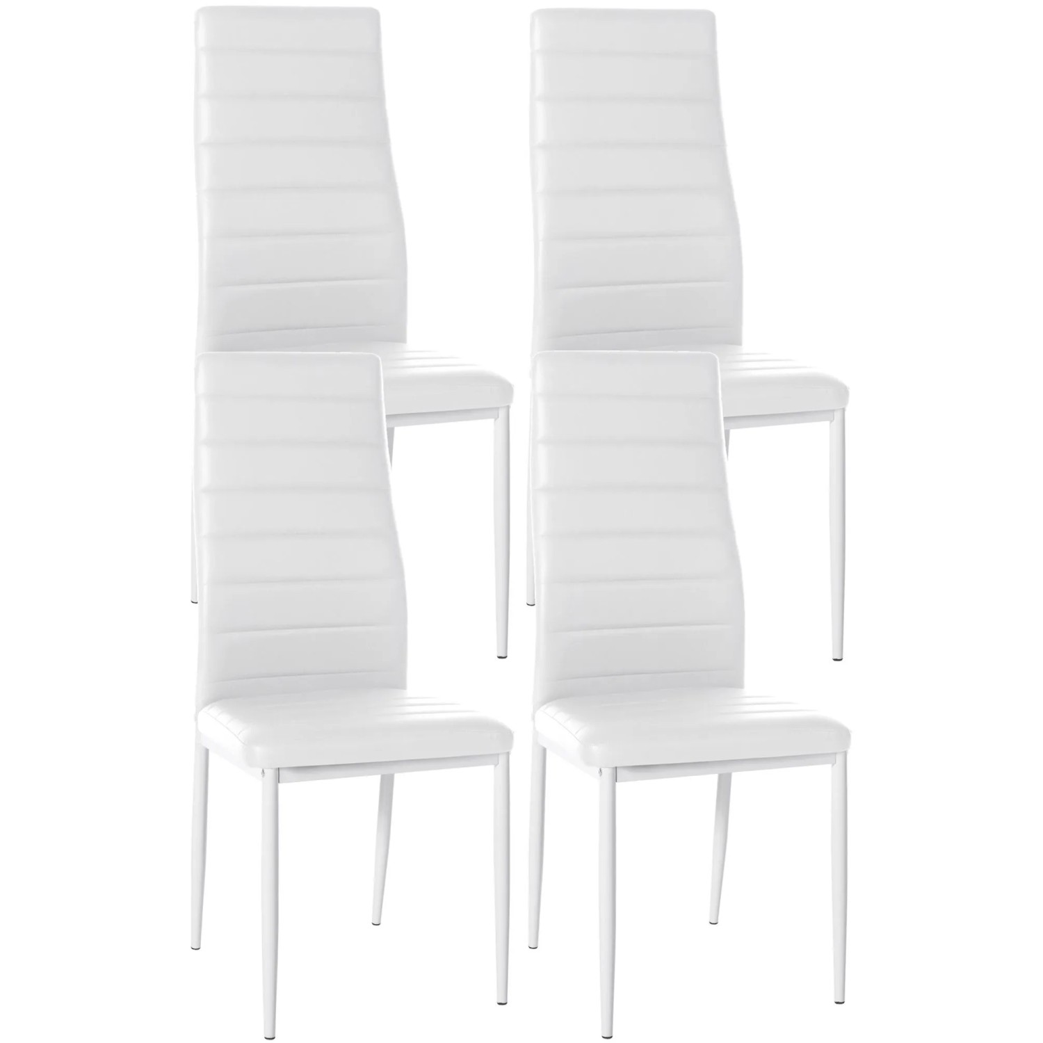CLP 4er Set Esszimmerstühle Mayfair weiß/Kunstleder