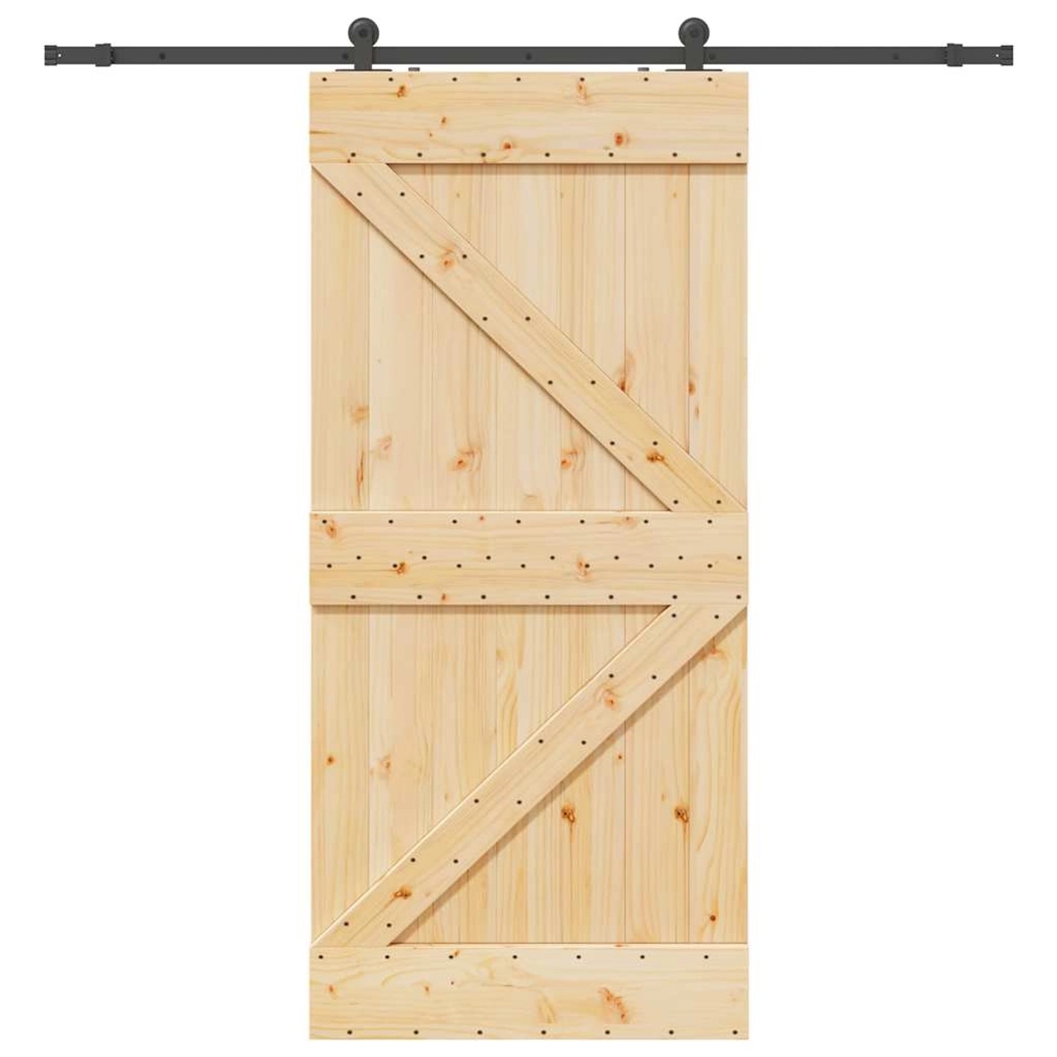 vidaXL Schiebetür mit Beschlag 90x210 cm Massivholz Kiefer 3332626 günstig online kaufen