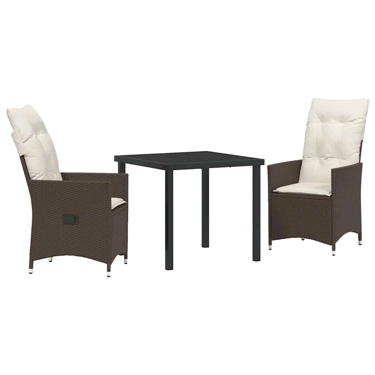 vidaXL Garten Essgruppe mit Kissen 3-Tlg Braun Poly Rattan 3379541 günstig online kaufen