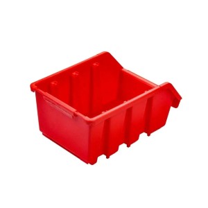 Rote PROREGAL Sichtlagerbox aus Polypropylen, 7,5x11,6x16,1 cm, für Aufbewahrungssysteme.