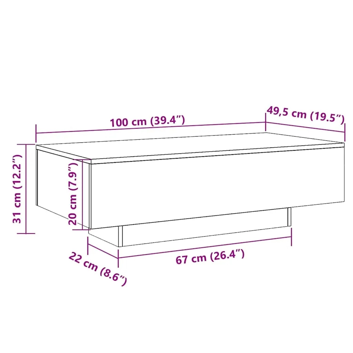 vidaXL Couchtisch Weiß 100x49,5x31 cm Holzwerkstoff kaufen bei OBI