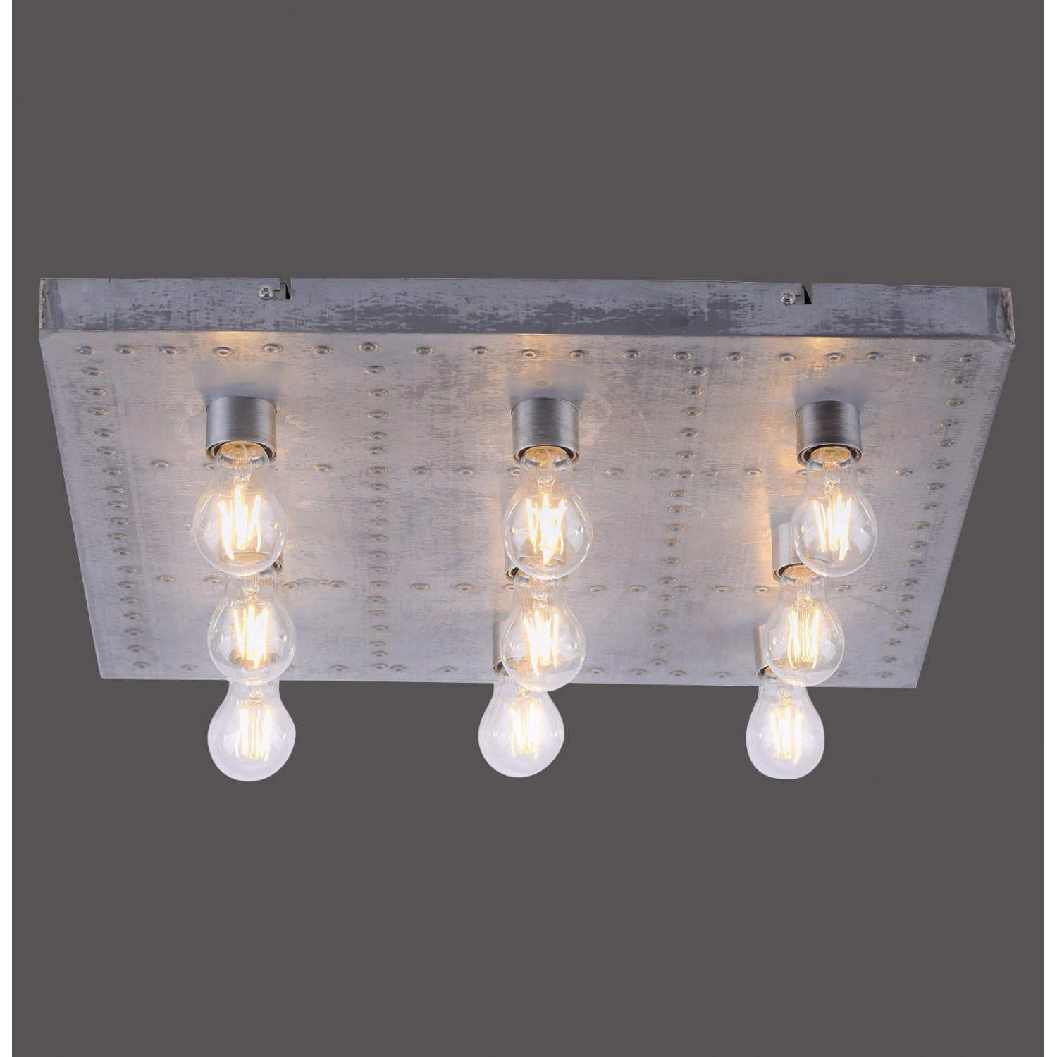 Just Light. Deckenleuchte Samia Eisen E27-Fassung IP20