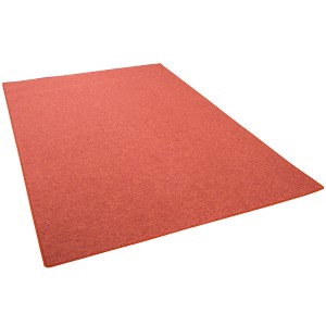 Snapstyle Feinschlingen Velour Teppich Strong in Terrakotta, 100x100cm.