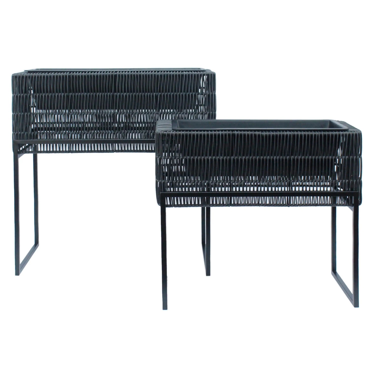 Mömax Übertopf-Set Fauna Schwarz, 2er Set