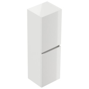 Posseik Bad Hochschrank Limes, weiß hochglanz, 112 cm, zur Wandmontage. Badmöbel mit SoftClose.