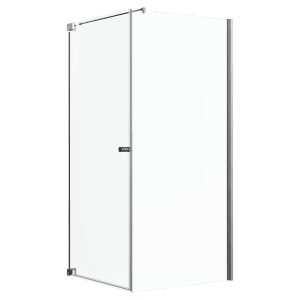 Eckdusche Brava Frame mit Drehtür, Chrom, 90x90x200 cm, DIN links.