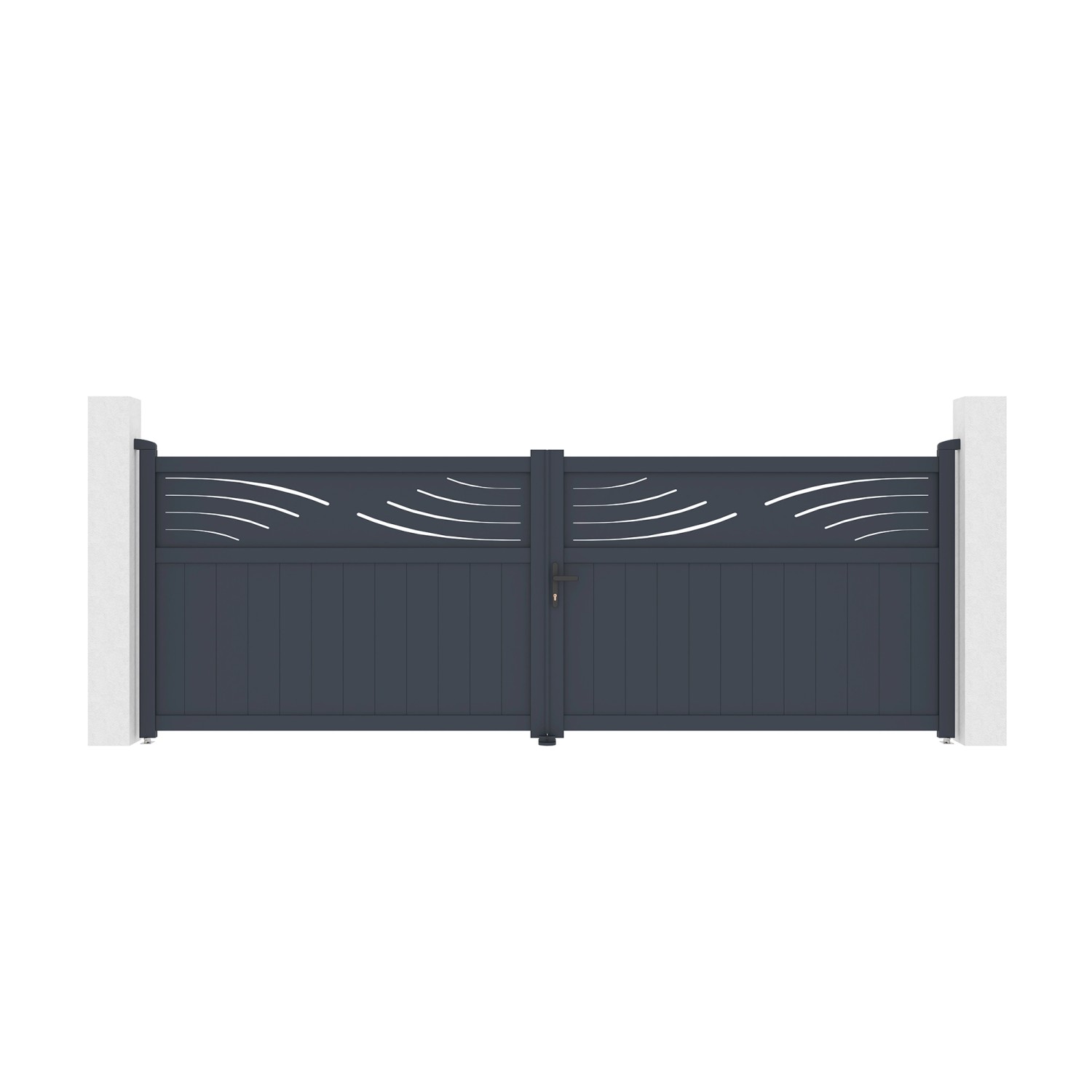 Casanoov Doppelflügeltor Aus Aluminium 4M Halti H 140Cm Grau günstig online kaufen