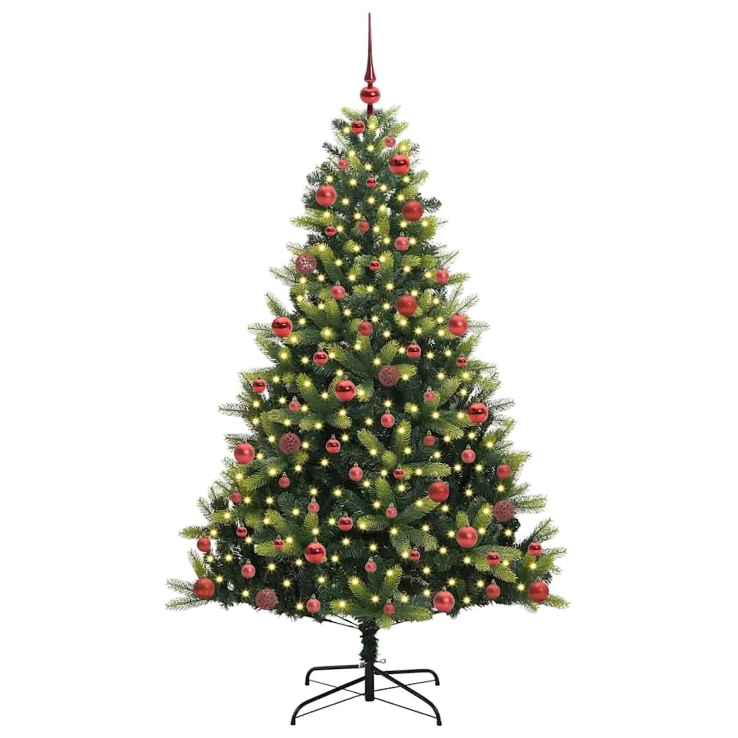 vidaXL Künstlicher Klapp-Weihnachtsbaum mit 300 LEDs Grün 180 cm 3395991