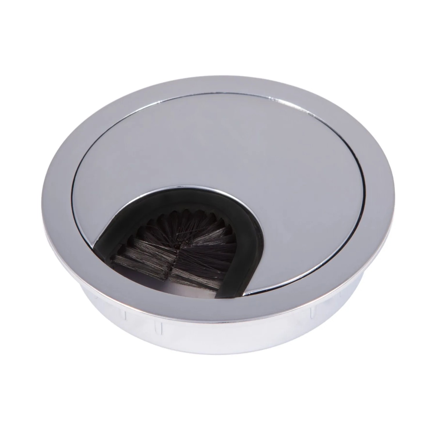 SOTECH Kabeldurchlass Metall Ø80 mm Chrom Poliert mit Bürstendichtung