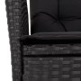 Detailansicht der schwarzen vidaXL Garten-Essgruppe aus Poly Rattan mit Kissen.