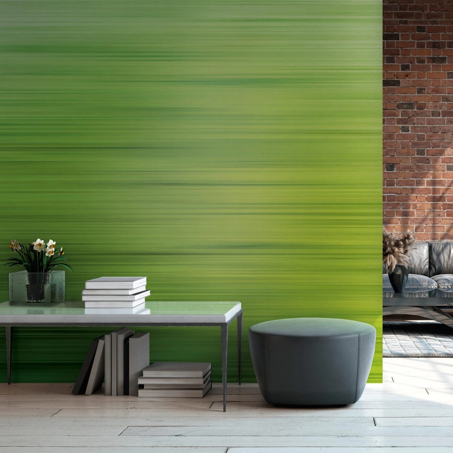 PROFHOME 382611-GU Fototapete Abstrakt Matt Grün Gelb-Grün 3,71 m x 2,8 m 0 günstig online kaufen