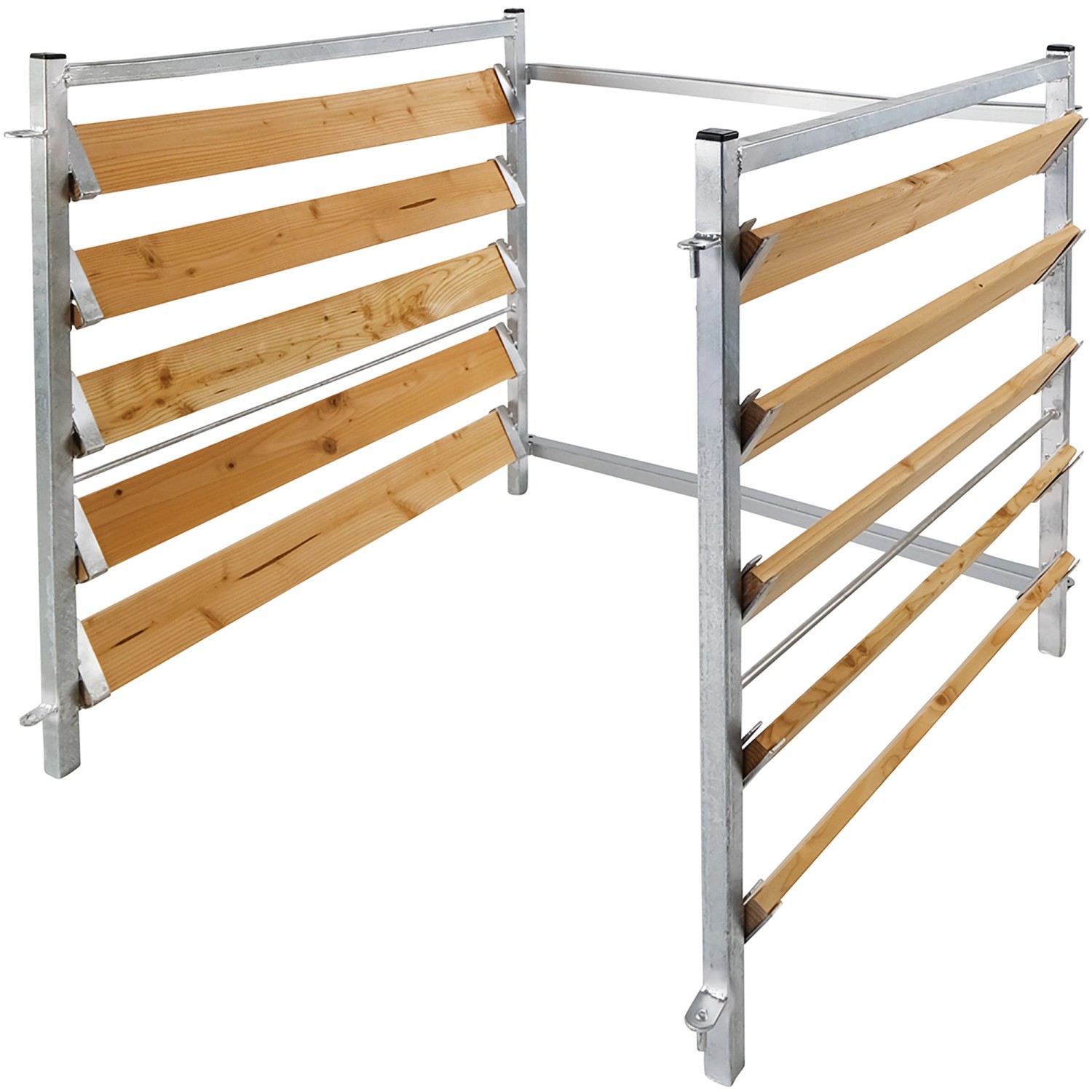 Bellissa Erweiterungsset für Komposter aus Holz und Metall, bestehend aus Lärchenholz-Dielen und verzinktem Metallrahmen.