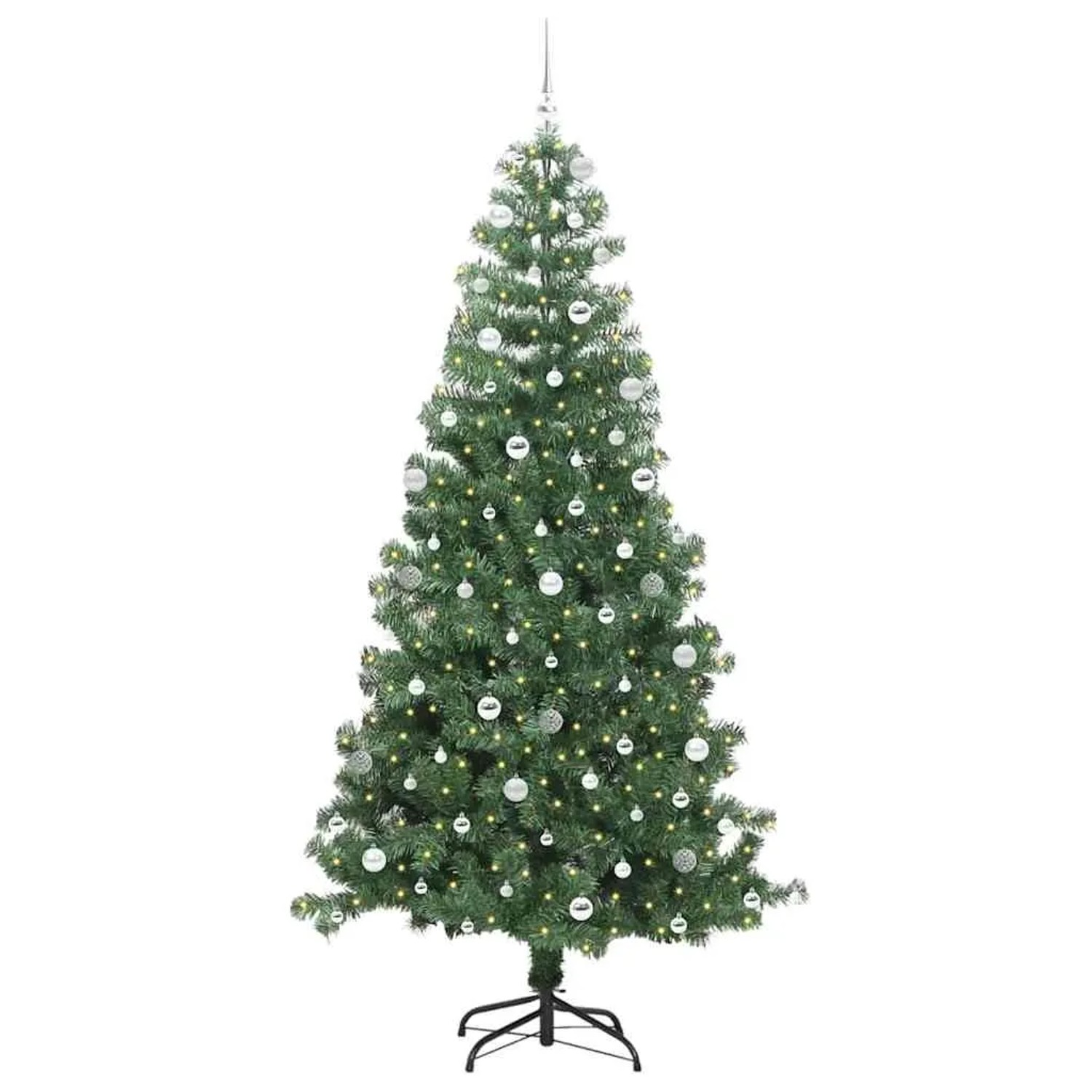 vidaXL Weihnachtsbaum mit 300 LEDs mit Ständer Grün 240 cm PVC 3396403