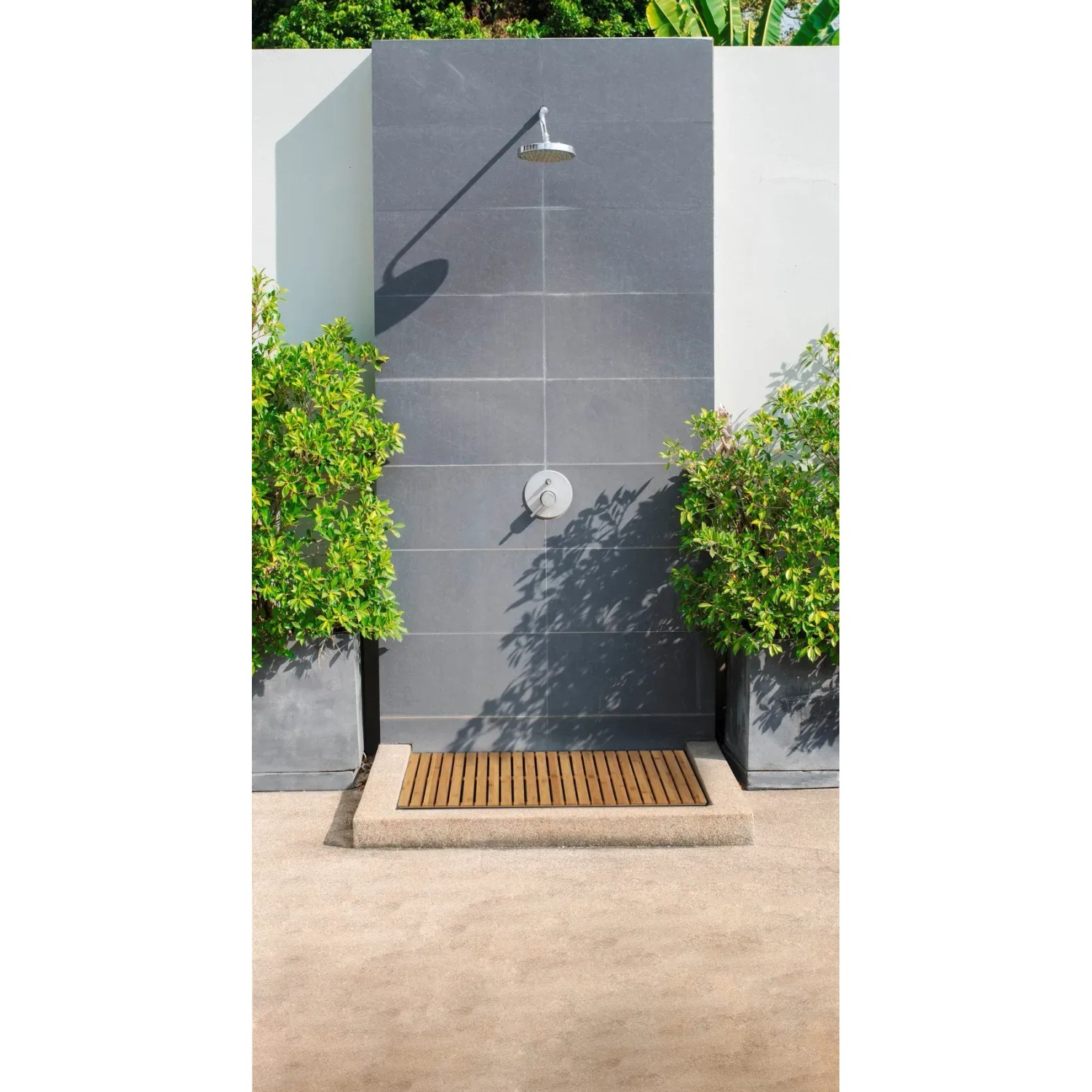 Wenko Bambus Baderost für Dusche/Sauna, 100x50cm, rutschfest, natürliche Optik.