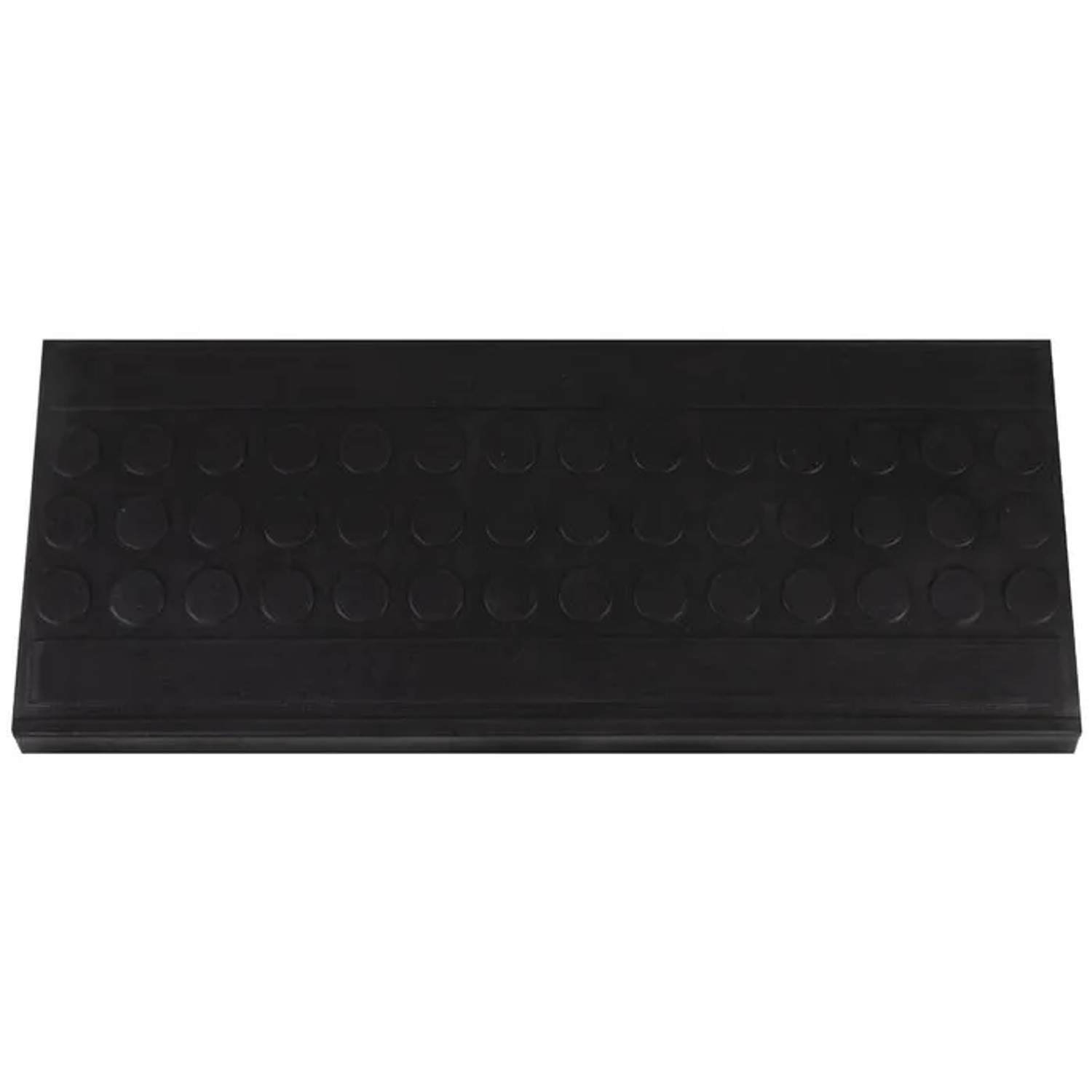 Schwarze Karat Gummi Stufenmatte Coin, 25x75 cm, für den Außenbereich, Antirutschmatte mit Noppen.