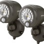 Mr. Beams LED-Außenstrahler, 2er-Pack, braun, mit Bewegungsmelder für den Außenbereich.