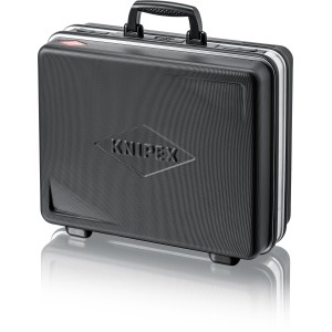 Schwarzer Knipex Werkzeugkoffer Basic mit Zahlenschloss, robust und sicher.