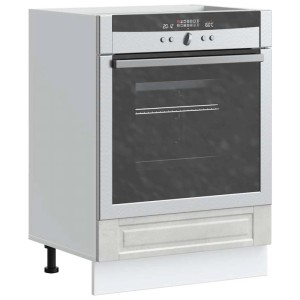 vidaXL Herdumbauschrank Porto, Betongrau, Küchenunterschrank mit Backofen.