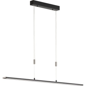 Moderne, schwarze LED-Pendelleuchte Metz von Fischer & Honsel, 120 cm lang, dimmbar.