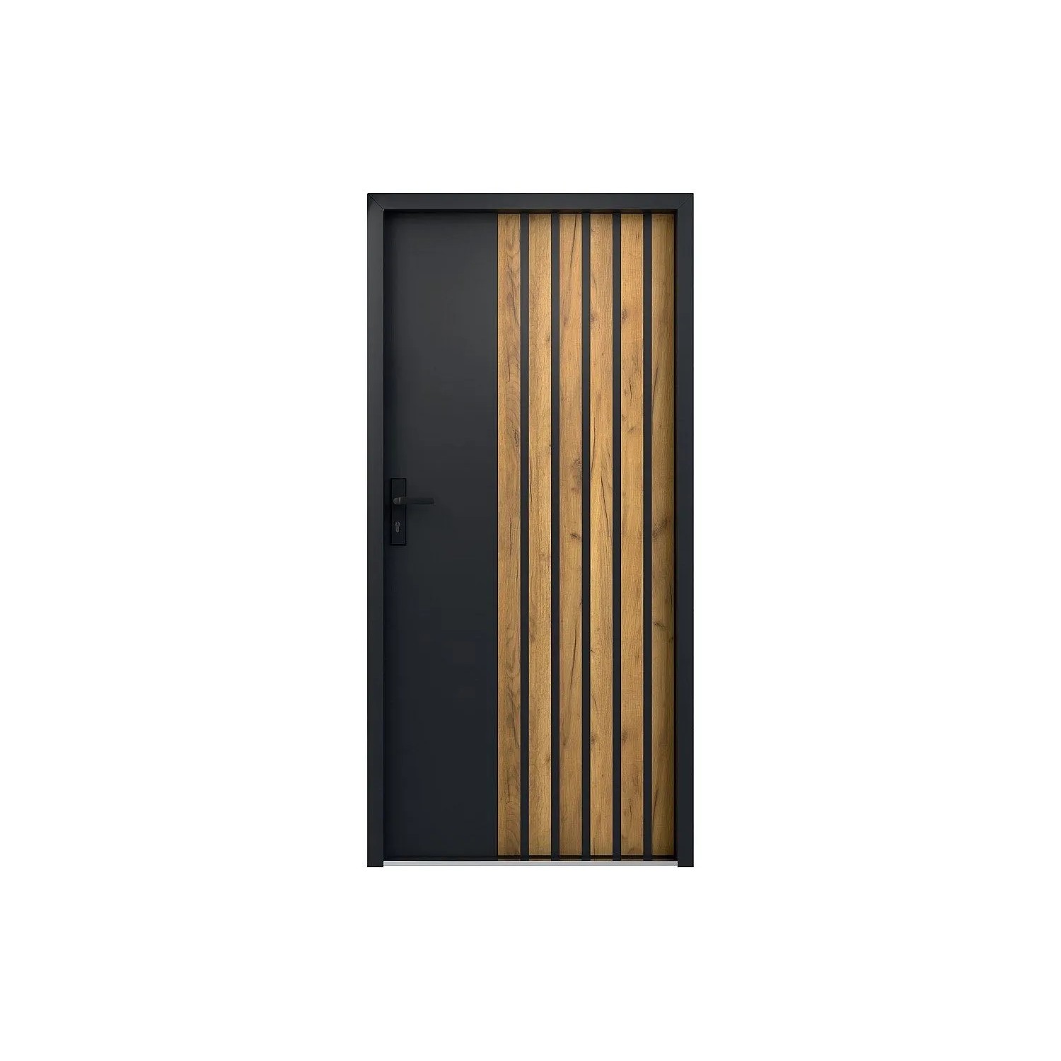 Vente-unique Haustür Cobrita Anthrazitgrau 95.1 cm