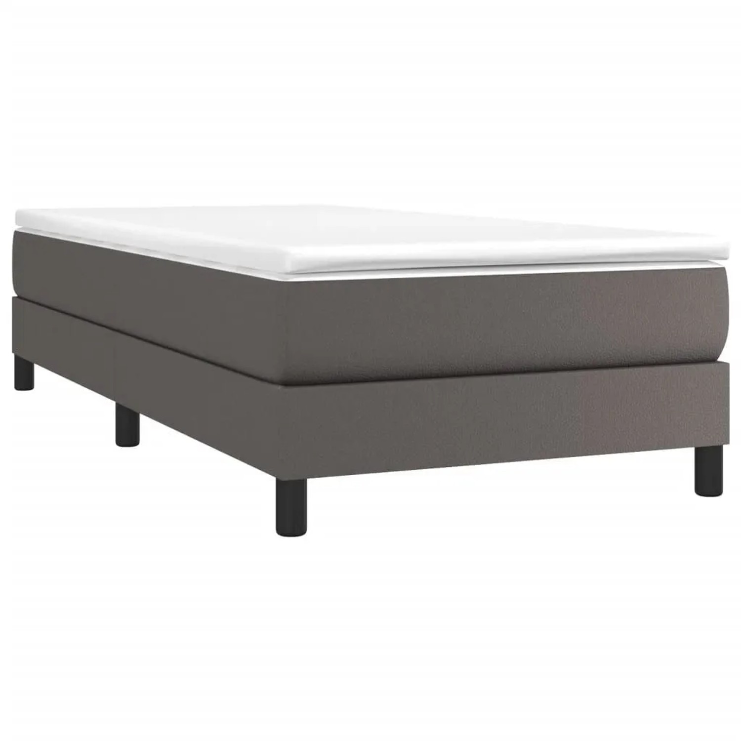 vidaXL Boxspringbett mit Matratze Grau 80x200 cm Kunstleder 3144229 günstig online kaufen