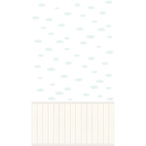 A.S. Création Vliestapete Wallpanel mit Wolkenmuster in Weiß für Wandgestaltung.