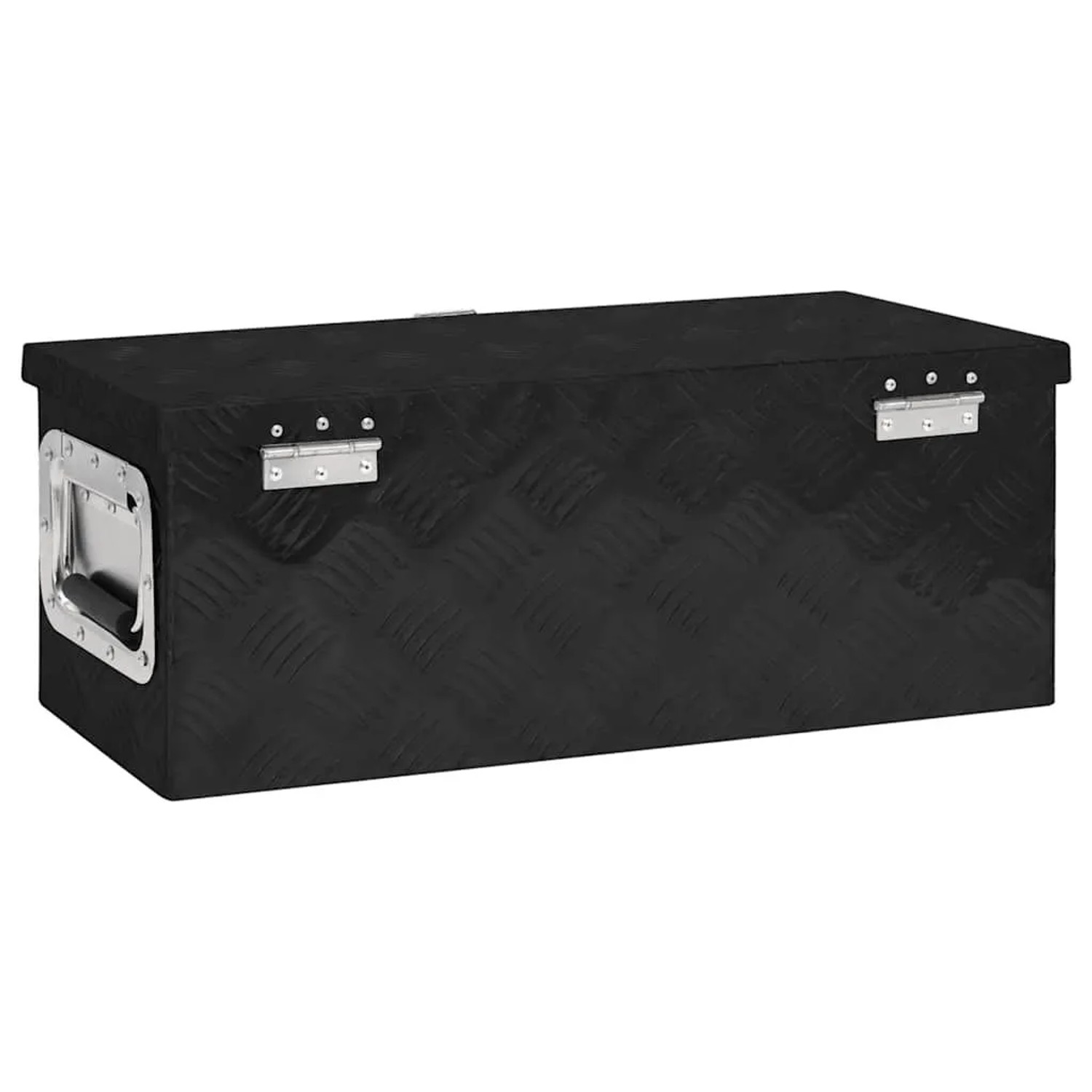 DELUKE Aluminiumbox Mit Deckel Abschließbar Alubox Deichselbox Alu Anhängerbox Werkzeugkiste Transportbox Metallkiste 60x23,5x23cm Schwarz_5