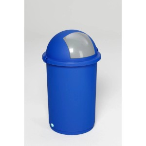 PROREGAL Robuster Abfallbehälter Mit Einwurfklappe 50 Liter HxBxT 76 x 41 x 41 cm Kunststoff Blau