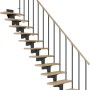 Dolle Mittelholmtreppe Cork, Ahorn/Anthrazit, gerade, mit Geländer.