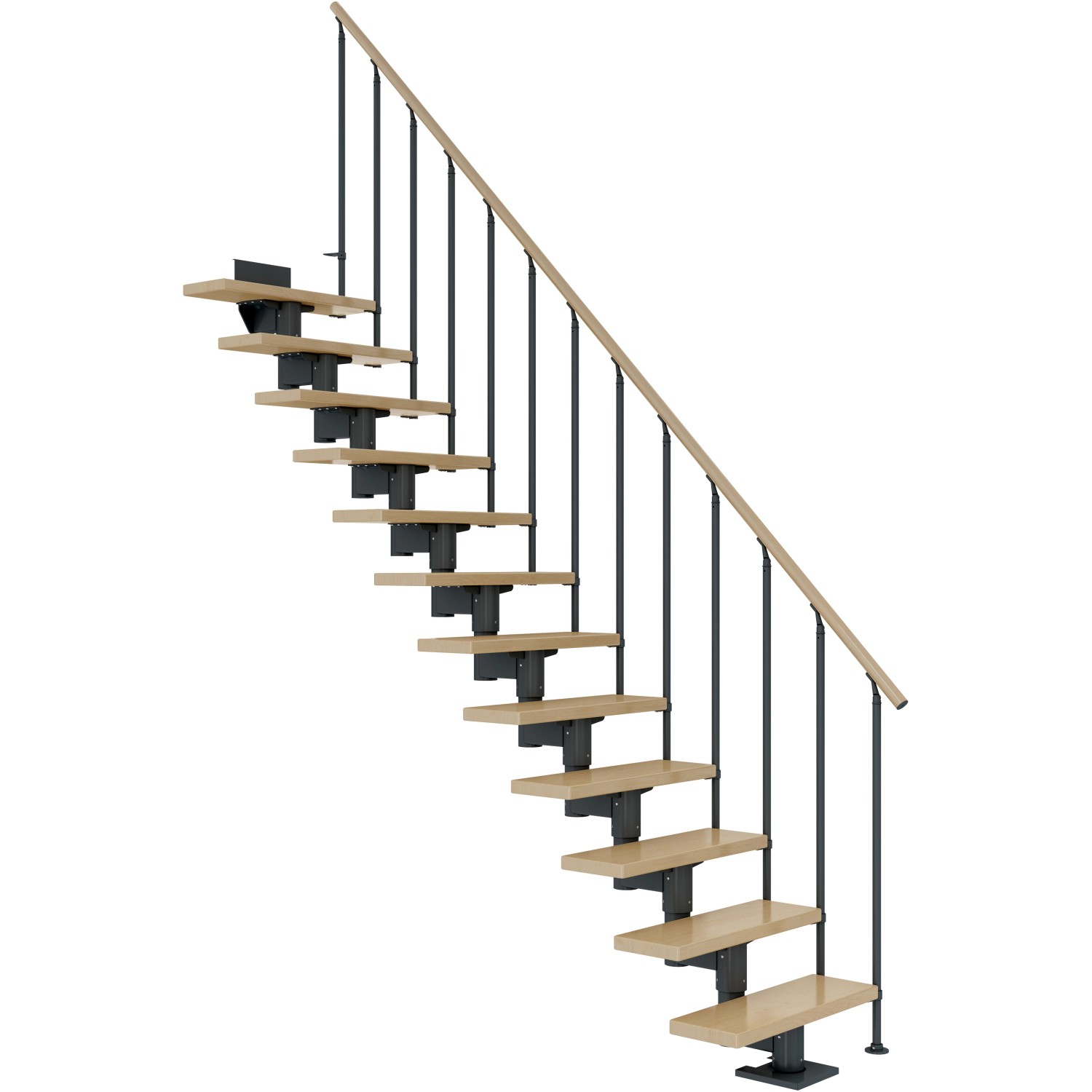 Dolle Mittelholmtreppe Cork Ahorn Anthrazit GH bis 315 cm Gerade 75 cm FSC günstig online kaufen