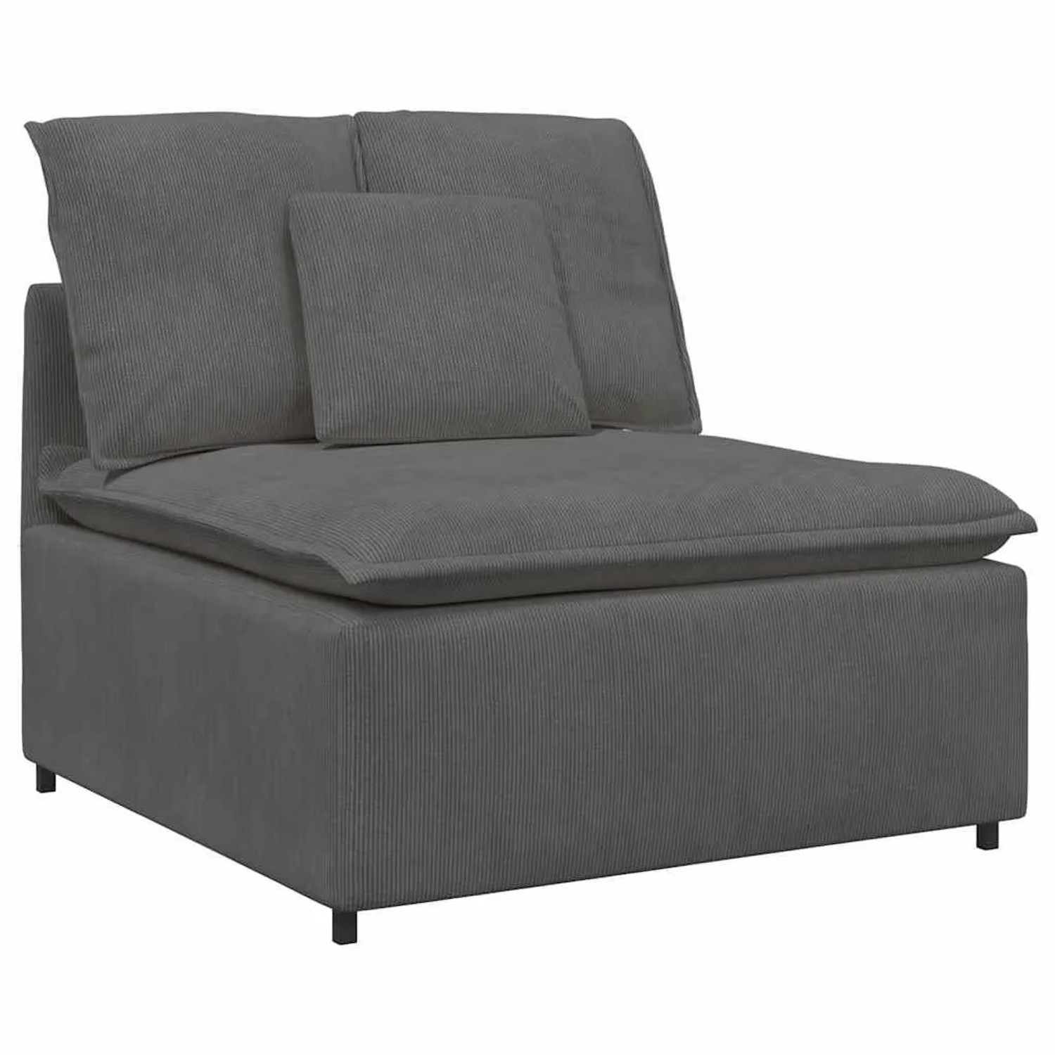 vidaXL Modulares Sofa Mittelmodul mit Kissen Dunkelgrau 100 cm 4104438