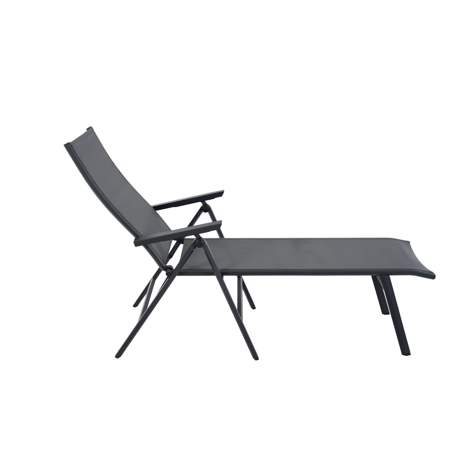 Siena Garden Klappliege Tauro, anthrazitfarbene Sonnenliege mit Textilbespannung und Aluminiumgestell.