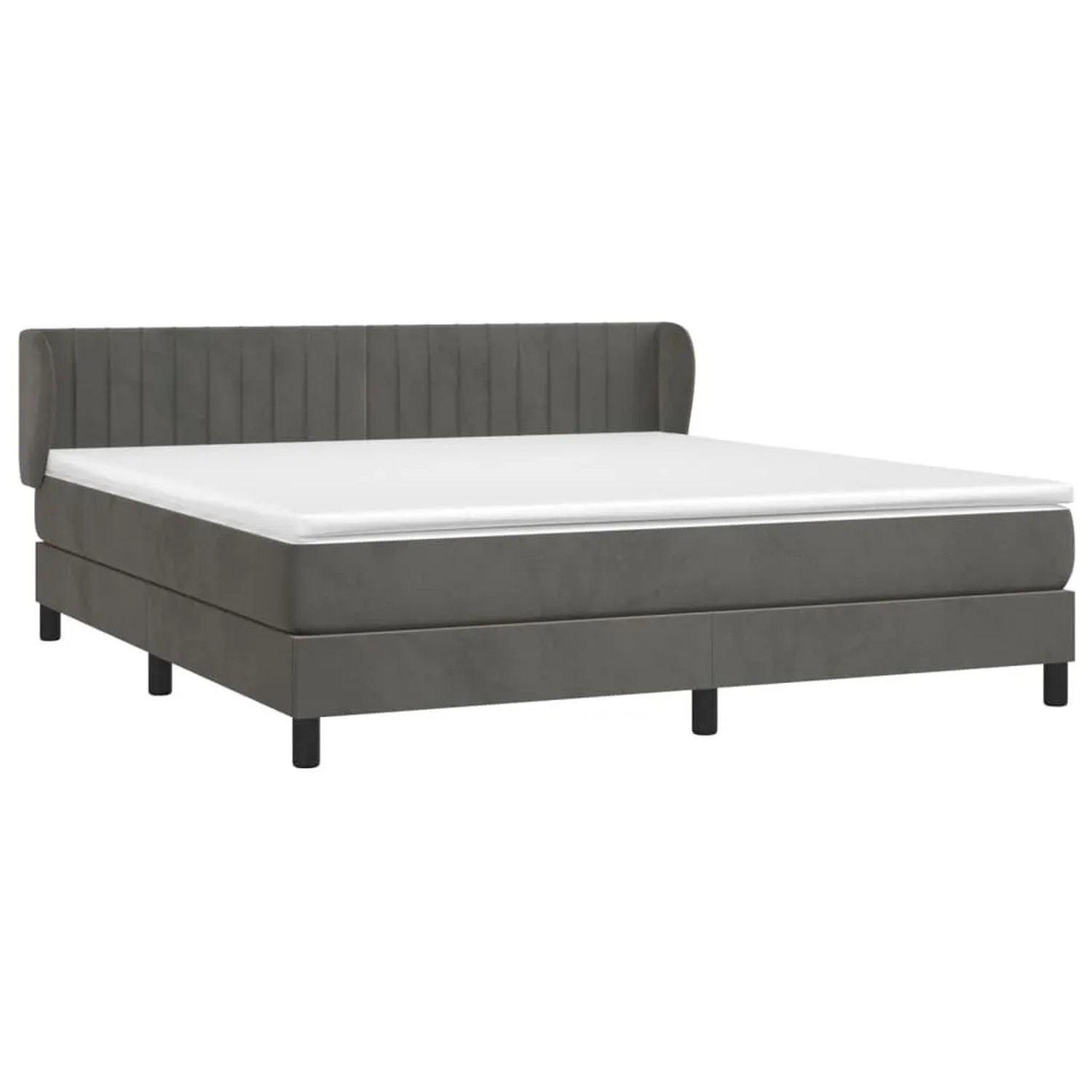 vidaXL Boxspringbett mit Matratze Dunkelgrau 160x200 cm Samt 3127620 günstig online kaufen