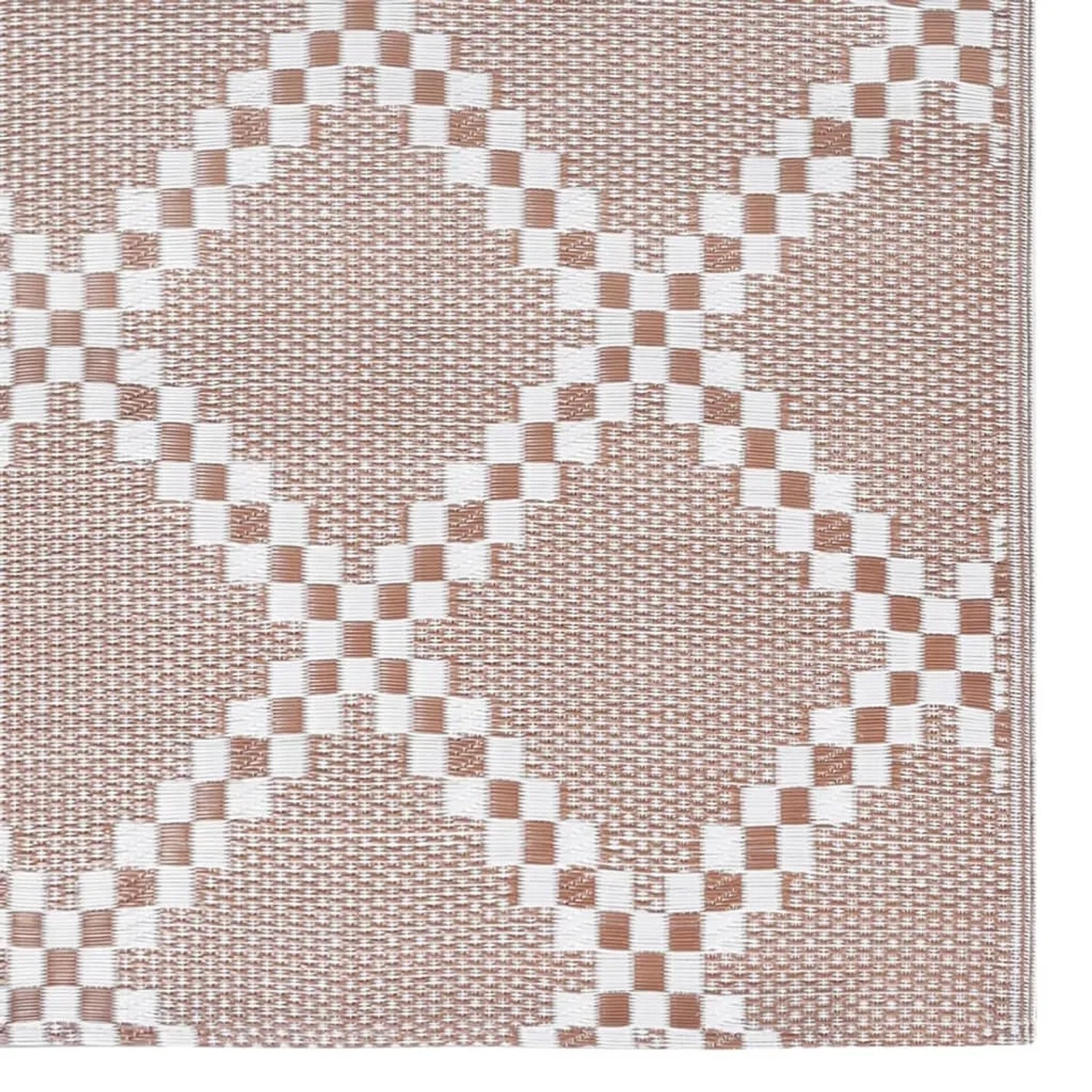 Brauner vidaXL Outdoorteppich (120x180 cm) mit Jacquard-Muster für Terrasse & Balkon.