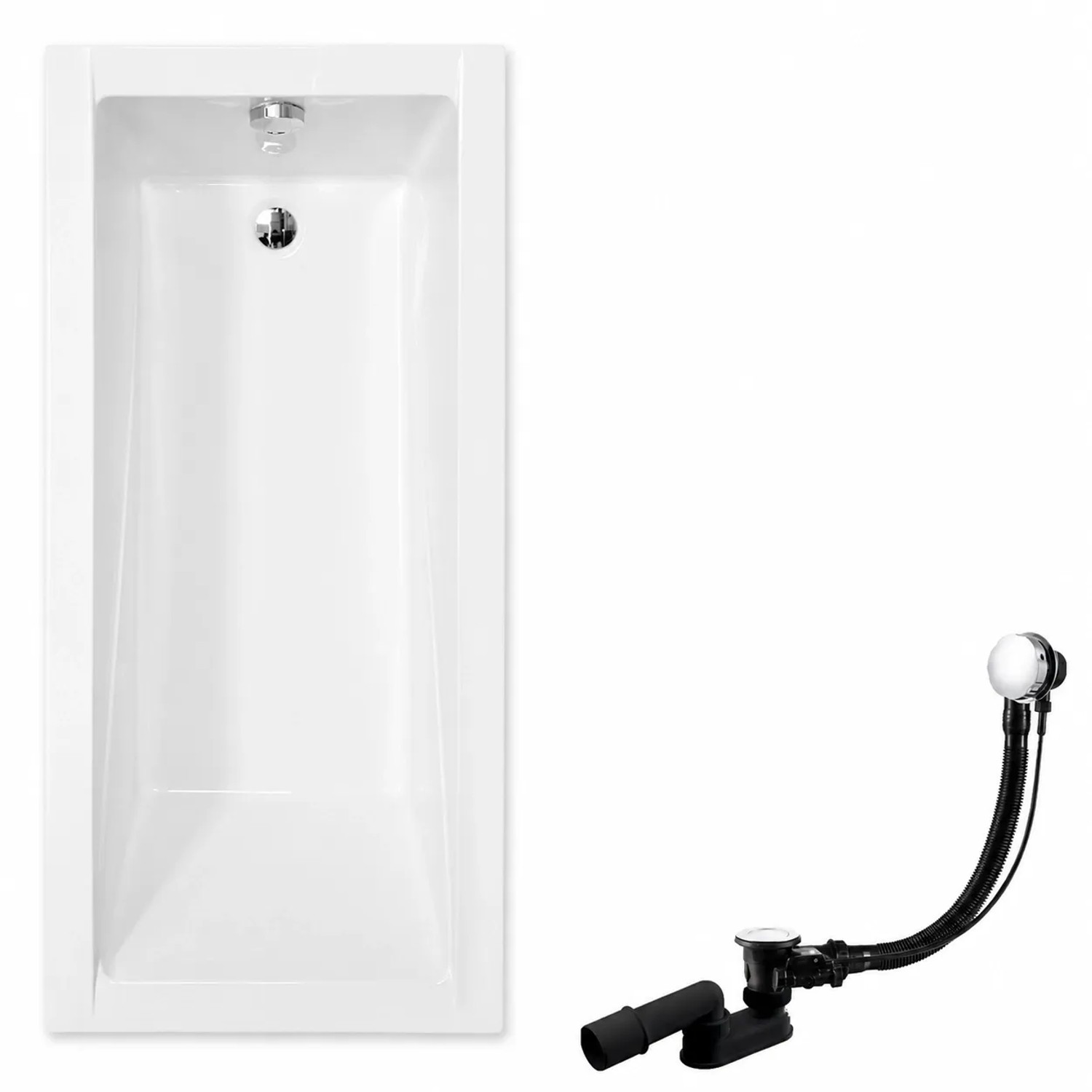 KOLMAN Badewanne Rechteck 150 x 70 Cm Mit Styroporverkleidung Inkl. Ablauf Und Füße
