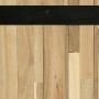 Detailansicht Pflanzwerk® Tower Pflanzkübel aus Akazienholz mit schwarzem Zierband.