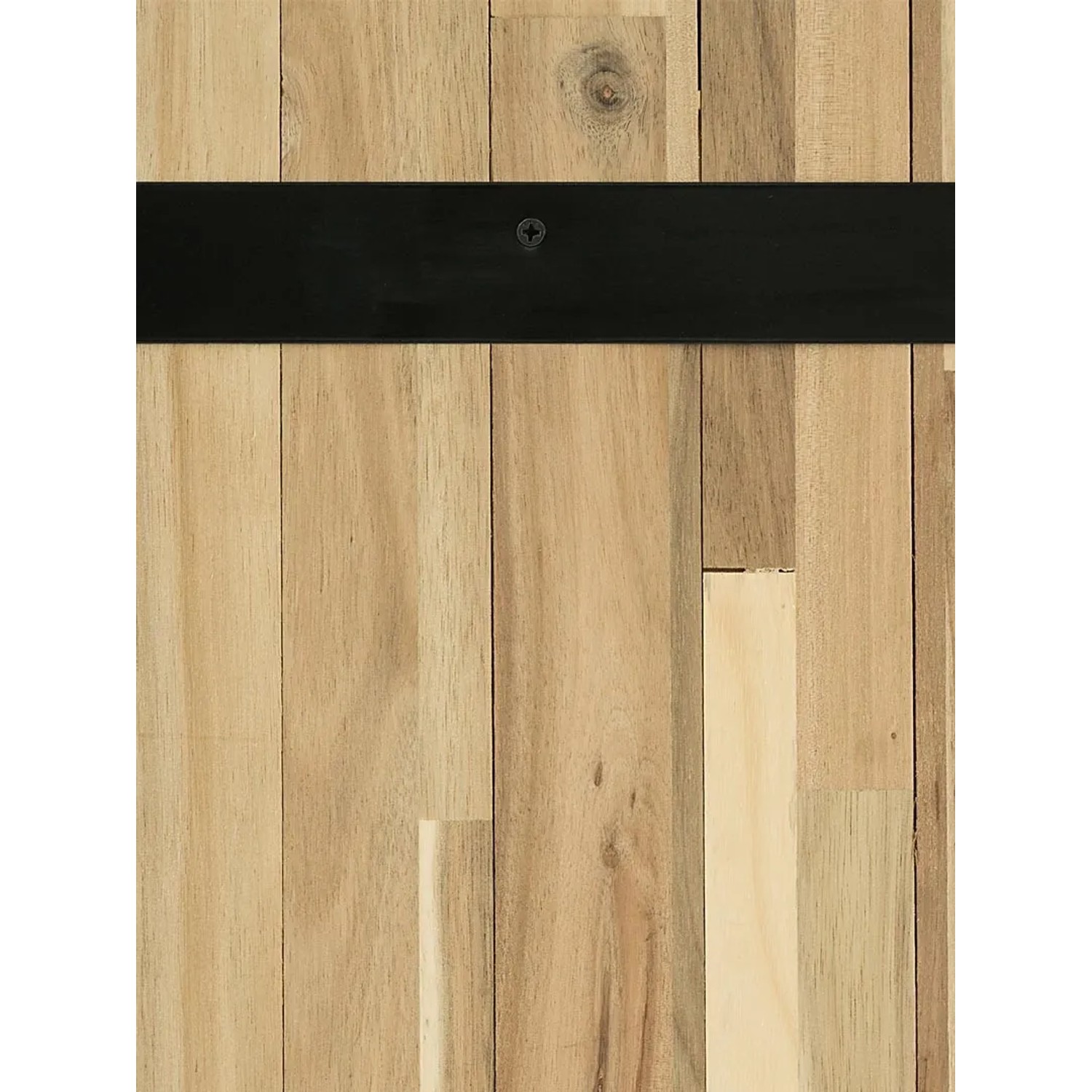 Detailansicht Pflanzwerk® Tower Pflanzkübel aus Akazienholz mit schwarzem Zierband.