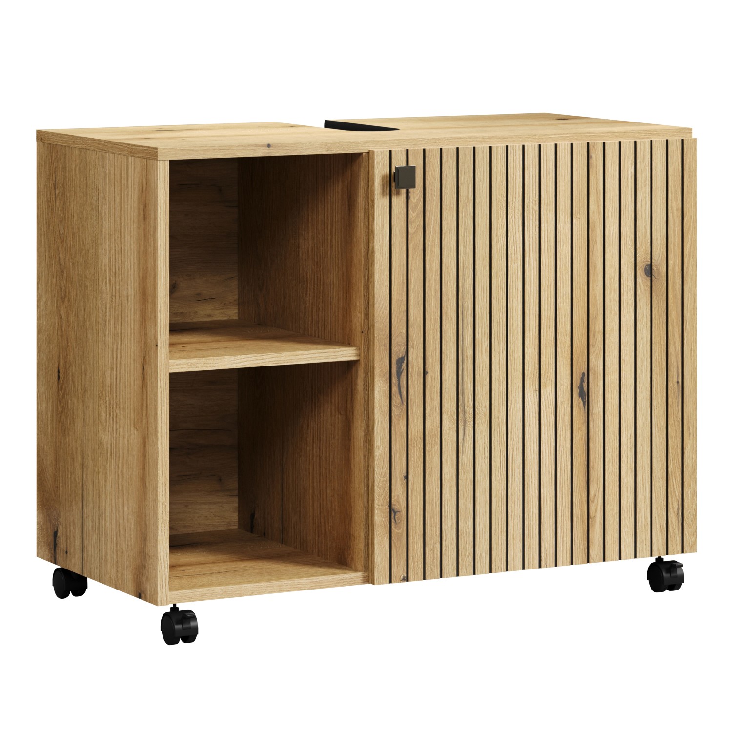 Trendteam Waschbeckenunterschrank Pure Bliss mit Rollen Artisan Eiche 80 cm FSC®