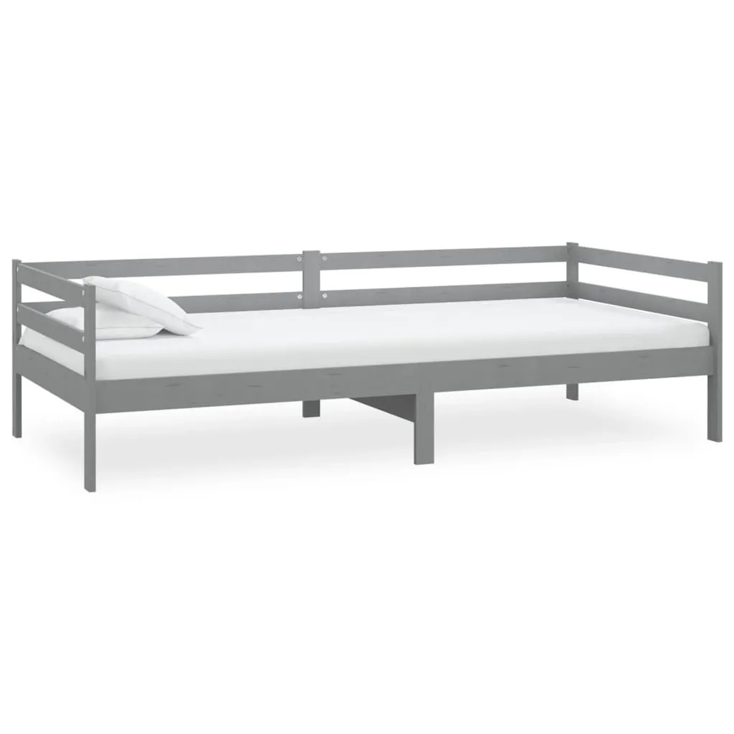 vidaXL Tagesbett mit Matratze 90x200 cm Grau Kiefer Massivholz 3083576 günstig online kaufen