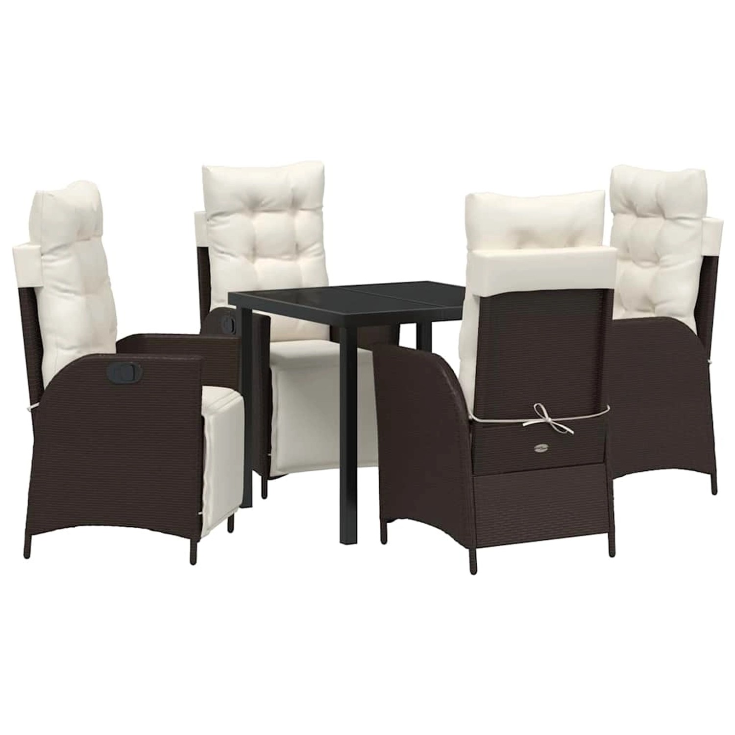 vidaXL Garten Essgruppe 5-Tlg Braun Poly Rattan 3380541 günstig online kaufen