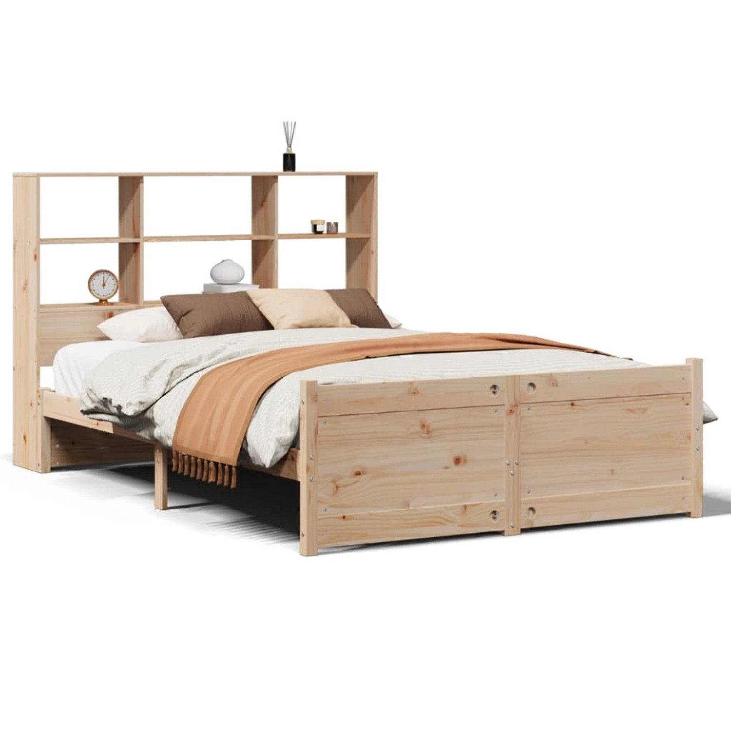 vidaXL Massivholzbett mit Regal ohne Matratze 160x200 cm Kiefer 3322475 günstig online kaufen