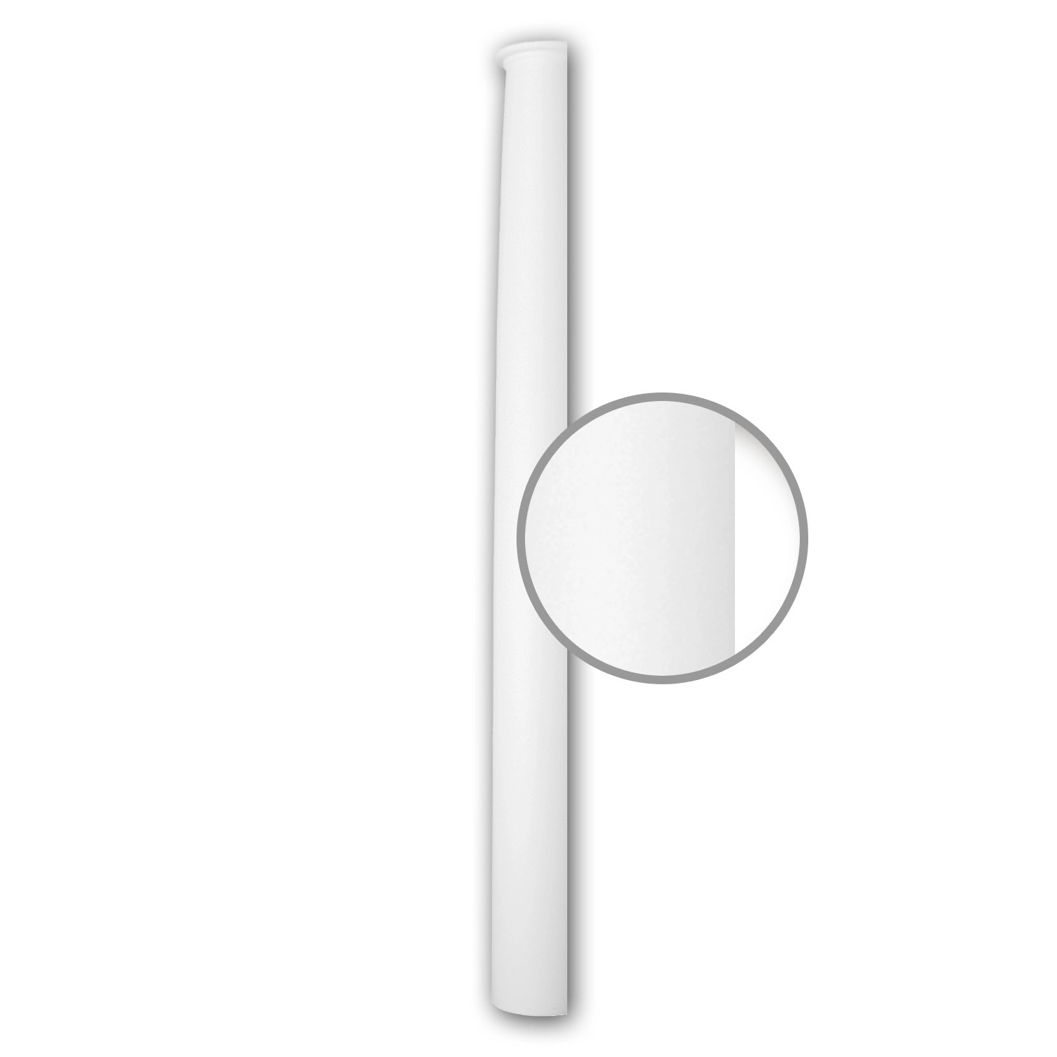 PROFHOME 116020 Halbsäulen Schaft Säule Zierelement Stuckdekor 25,0 cm x 230 cm x 12,5 cm Weiß