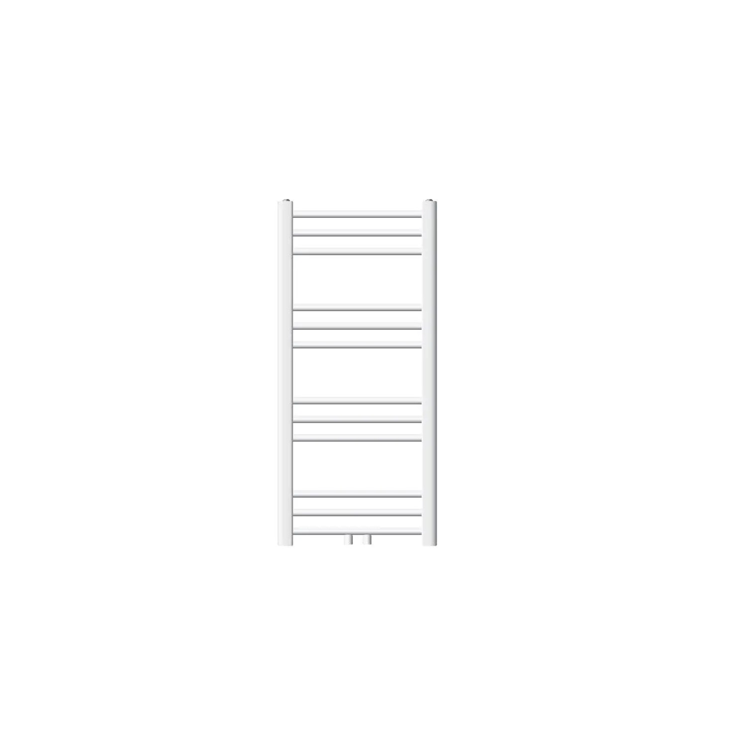 LuxeBath Badheizkörper 400x800mm Weiß Gerade Mittelanschluss