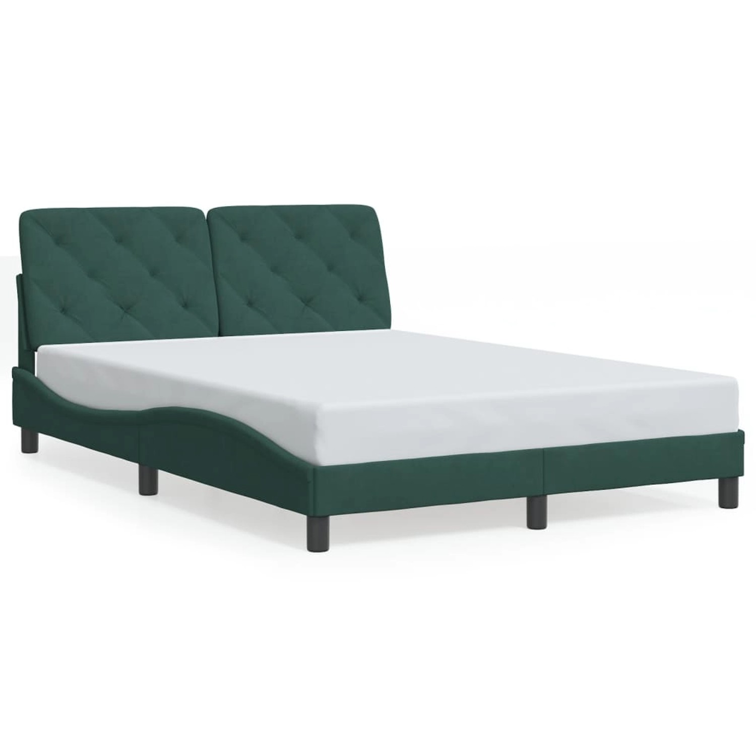 vidaXL Bettgestell ohne Matratze Dunkelgrün 120x200 cm Samt 3207914 günstig online kaufen