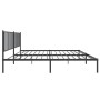 Schwarzes Metall Bettgestell mit Kopfteil, 193x203 cm, vidaXL. Bett für Schlafzimmer.