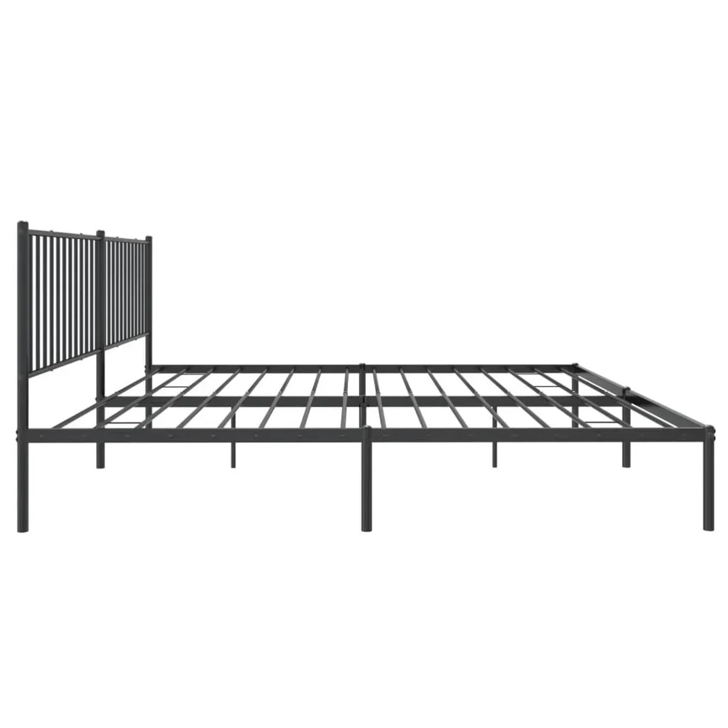 Schwarzes Metall Bettgestell mit Kopfteil, 193x203 cm, vidaXL. Bett für Schlafzimmer.
